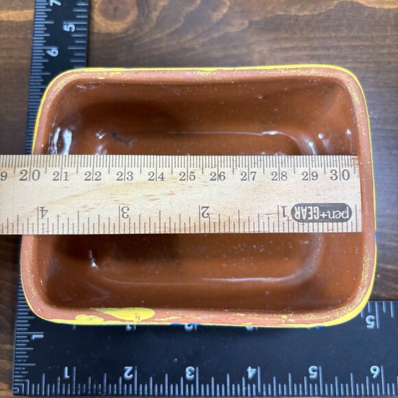 Vintage Terracotta Trinket Box Hand Painted Mexican Pottery Ceramic Keepsake Box - Picture 16 of 16